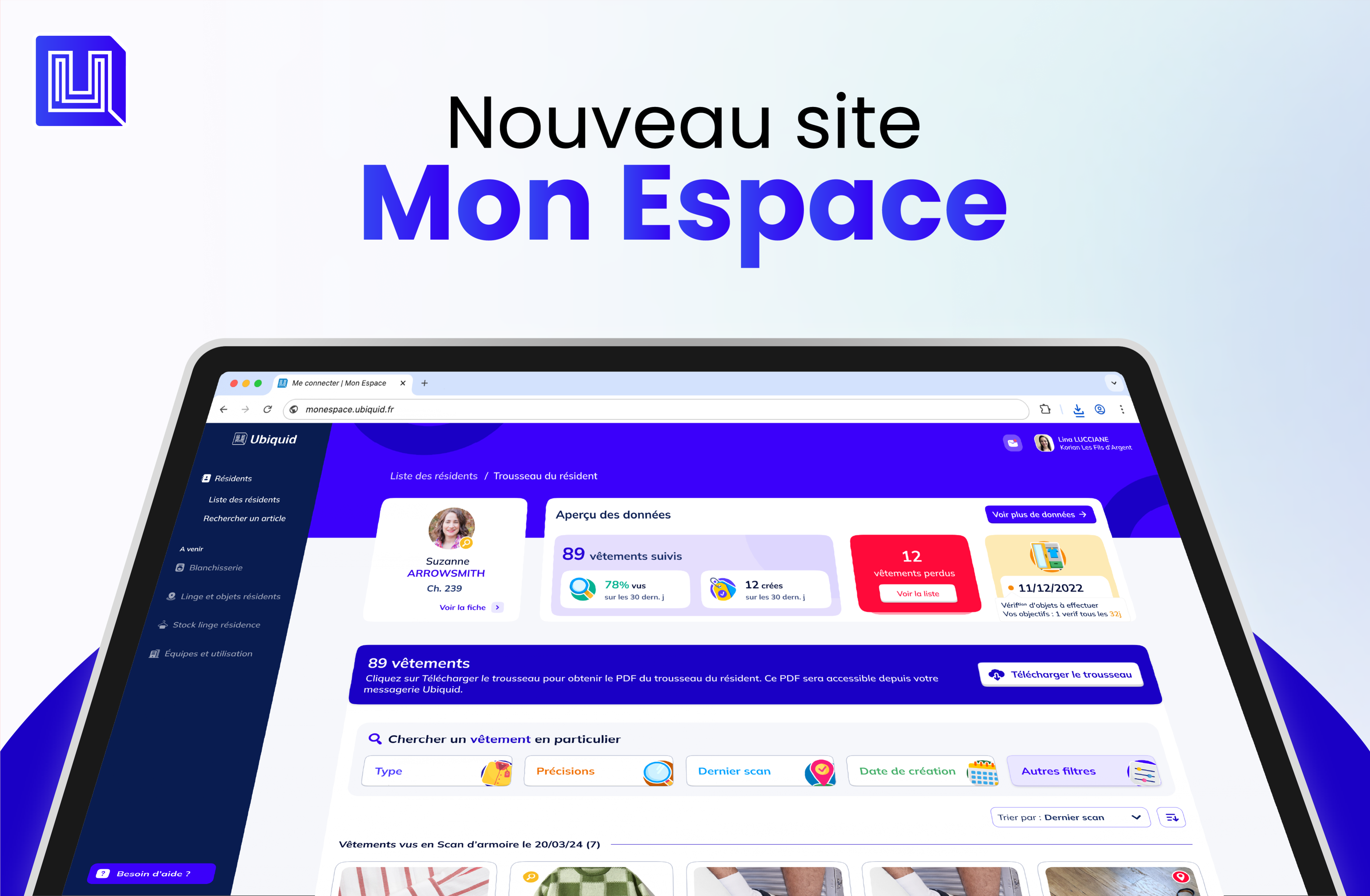 Mon Espace Ubiquid nouvelle version : le suivi du linge en EHPAD 2.0